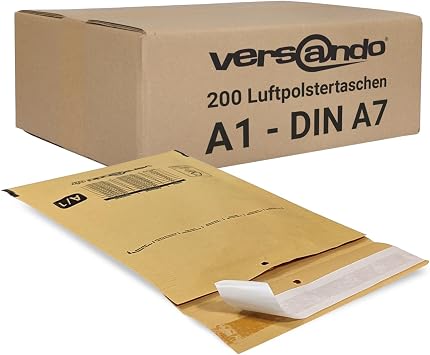 versando 200x A1 Luftpolsterumschläge Innenmaß 100 x 165 mm Außenmaß 120 x