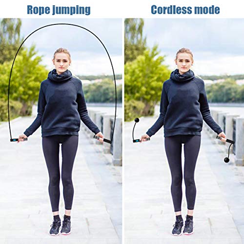 Springseil, gewichtetes Springseil mit zähler, einstellbares Springseil mit Kugellager und rutschfesten Griffen - schnurloses Springseil für Workout, Fitness, Boxen für Männer, Frauen, Kinder