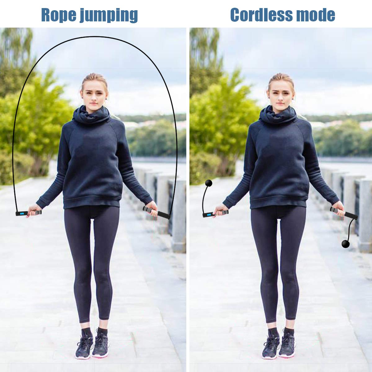 Springseil, gewichtetes Springseil mit zähler, einstellbares Springseil mit Kugellager und rutschfesten Griffen - schnurloses Springseil für Workout, Fitness, Boxen für Männer, Frauen, Kinder
