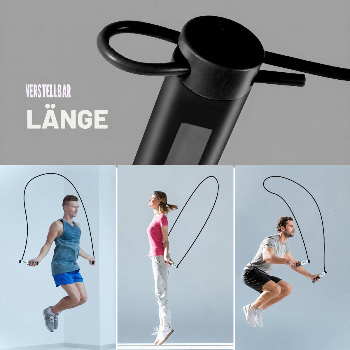Springseil, gewichtetes Springseil mit zähler, einstellbares Springseil mit Kugellager und rutschfesten Griffen - schnurloses Springseil für Workout, Fitness, Boxen für Männer, Frauen, Kinder