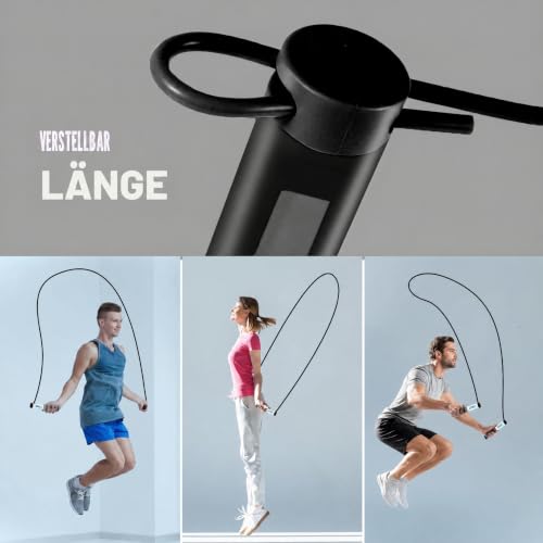 Springseil, gewichtetes Springseil mit zähler, einstellbares Springseil mit Kugellager und rutschfesten Griffen - schnurloses Springseil für Workout, Fitness, Boxen für Männer, Frauen, Kinder