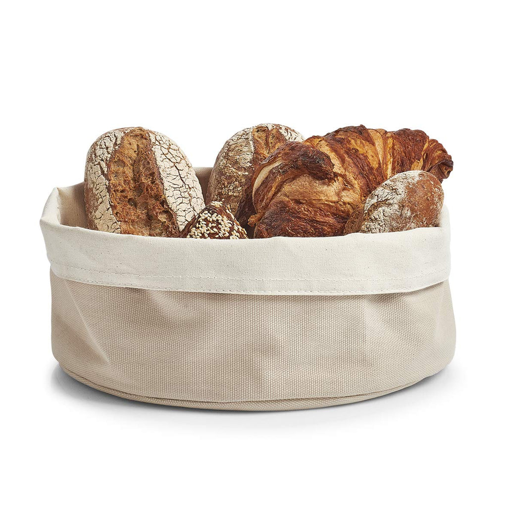 Zeller 18005 Brotbeutel, rund, Baumwolle, ø 25 x 13 cm, grau/créme