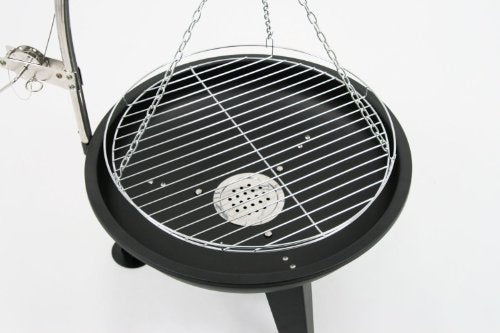 BBQ-Toro Schwenkgrill Ø 64 cm | Holzkohlegrill mit Feuerschale | Dreibein für Gulaschkessel | Grillrost Ø 54 cm, Grillgestell mit Feuerwanne, mit Kurbel, Kohlegrill