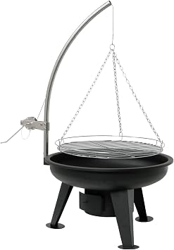 BBQ-Toro Schwenkgrill Ø 64 cm | Holzkohlegrill mit Feuerschale | Dreibein für Gulaschkessel | Grillrost Ø 54 cm, Grillgestell mit Feuerwanne, mit Kurbel, Kohlegrill