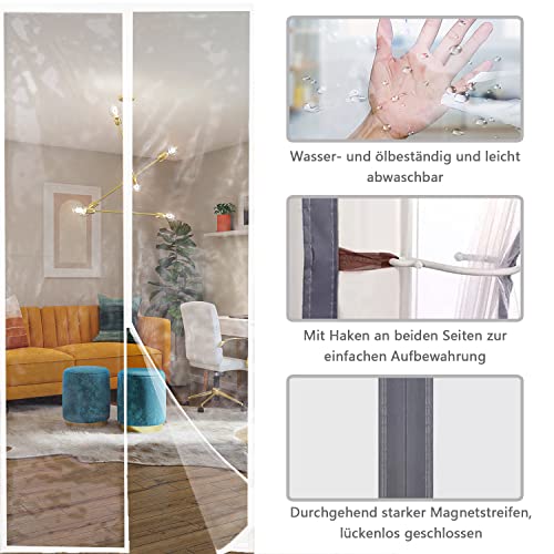 Isolier Schutz Vorhang, Magnet Wärmeschutzvorhang für Türen, Kälteschutz und Wärmeschutz im Winter, Ideal für die Nutzung von Klimaanlagen im Sommer, Kinderleichte Klebemontage Ohne Bohren- 70x180cm