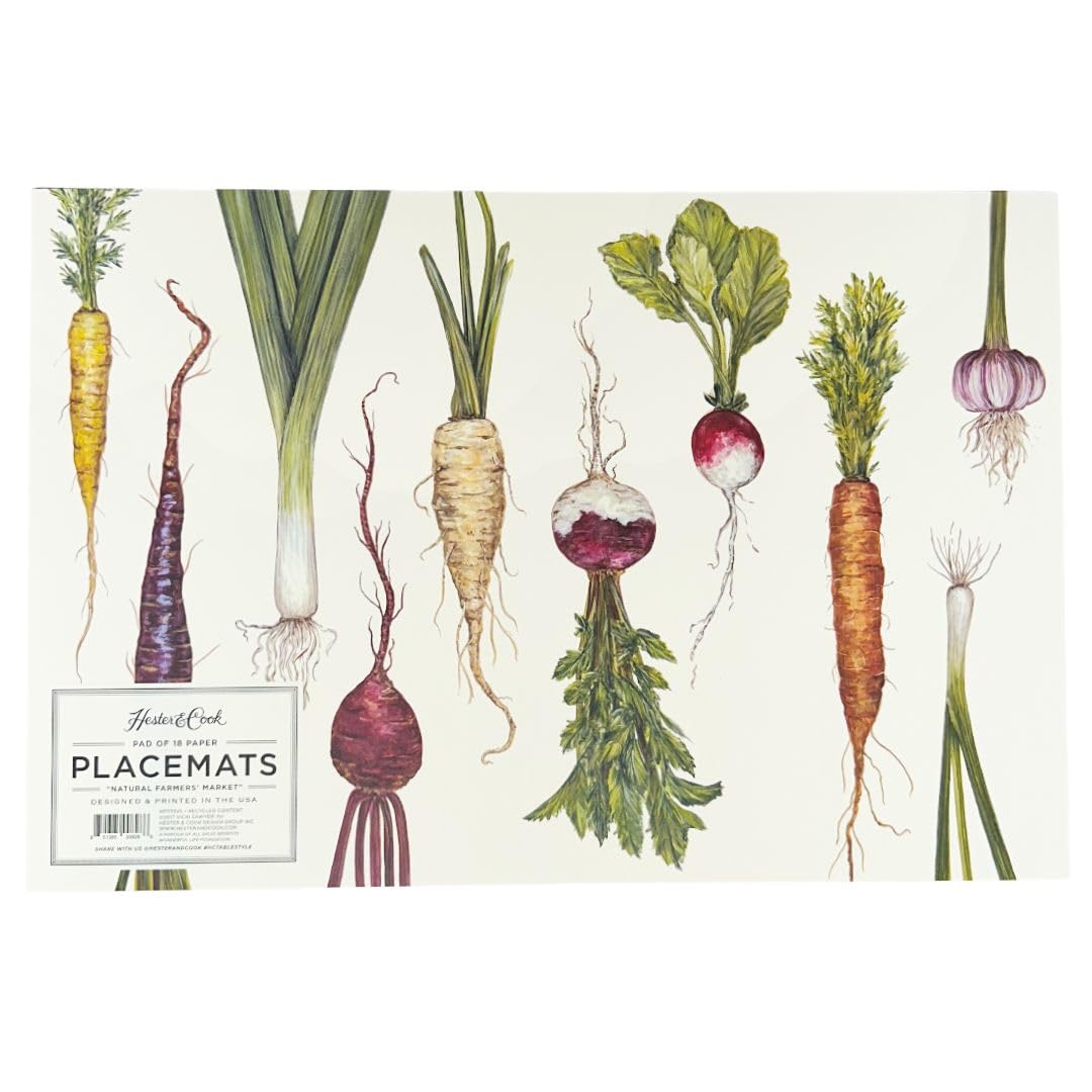 Hester and Cook Hester & Cook Papier Platzdeckchen, Pad von 30 - Naturbauernmarkt Mehrfarbig