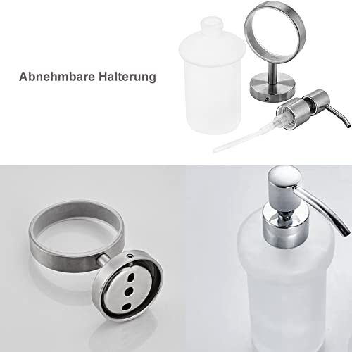 EXLECO Seifenspender Glas 200ml Wand Shampoo Duschgel Spender zum Bohren