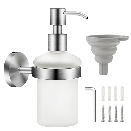 EXLECO Seifenspender Glas 200ml Wand Shampoo Duschgel Spender zum Bohren