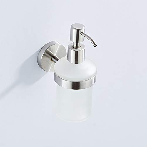 EXLECO Seifenspender Glas 200ml Wand Shampoo Duschgel Spender zum Bohren