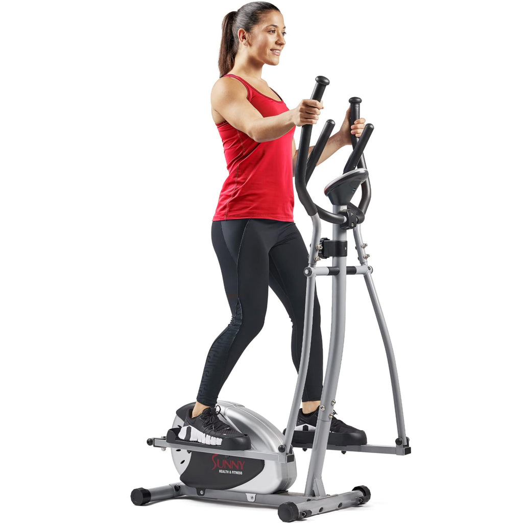 Sunny Health & Fitness Smarter Upright-Ellipsentrainer mit Pulssensor