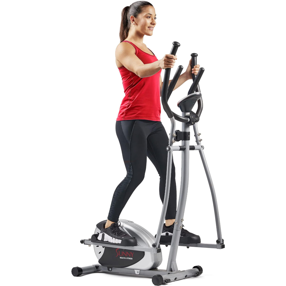 Sunny Health & Fitness Smarter Upright-Ellipsentrainer mit Pulssensor