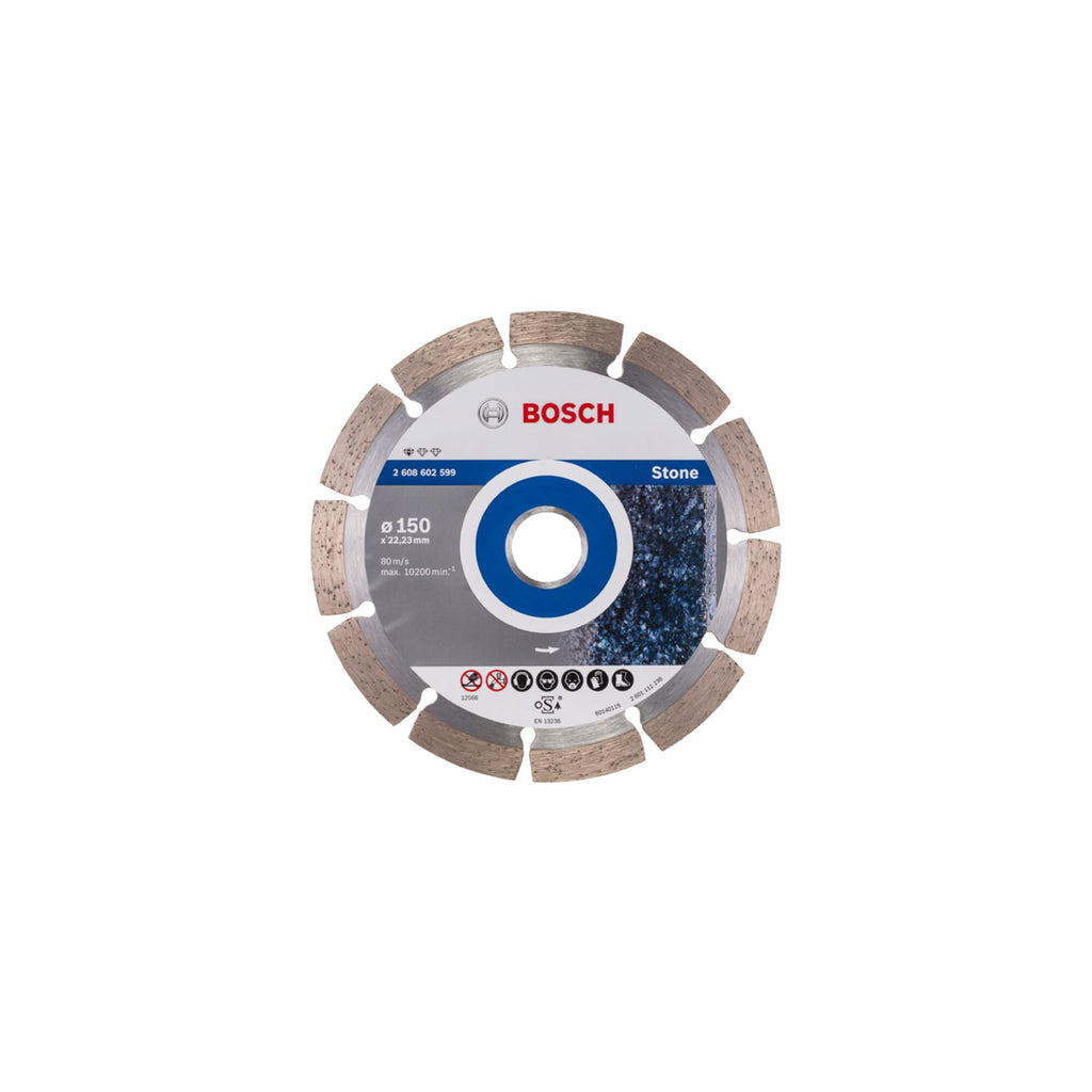 Bosch Professional 1x Diamanttrennscheibe Standard for Stone (für Stein, Granit, Beton, Ø 150 x 22,23 x 2 x 10 mm, Zubehör für Winkelschleifer)