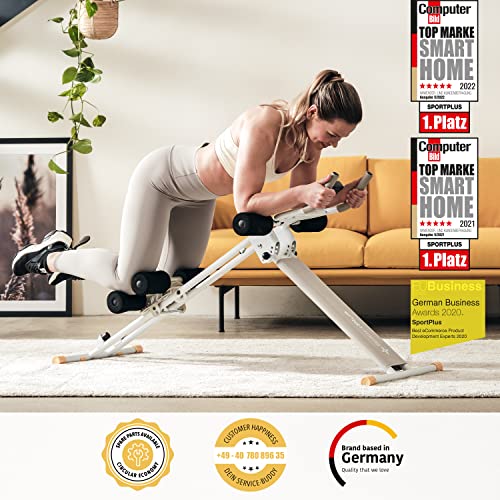 SportPlus Bauchtrainer für zuhause klappbar - Bauchmuskeltrainer, Bauchroller mit 3 oder 4 Trainingswinkeln - Bauch Trainingsgerät bis 100kg