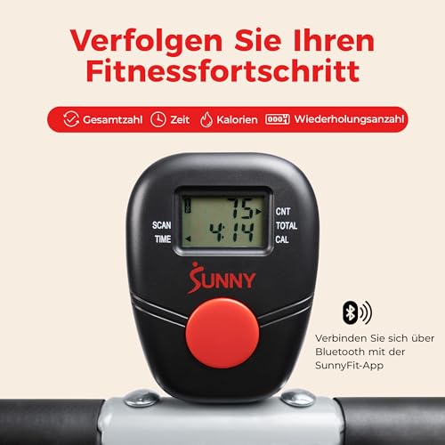 Sunny Health & Fitness Smart Row-N-Ride Kniebeugen- & Rudertrainer klappbar