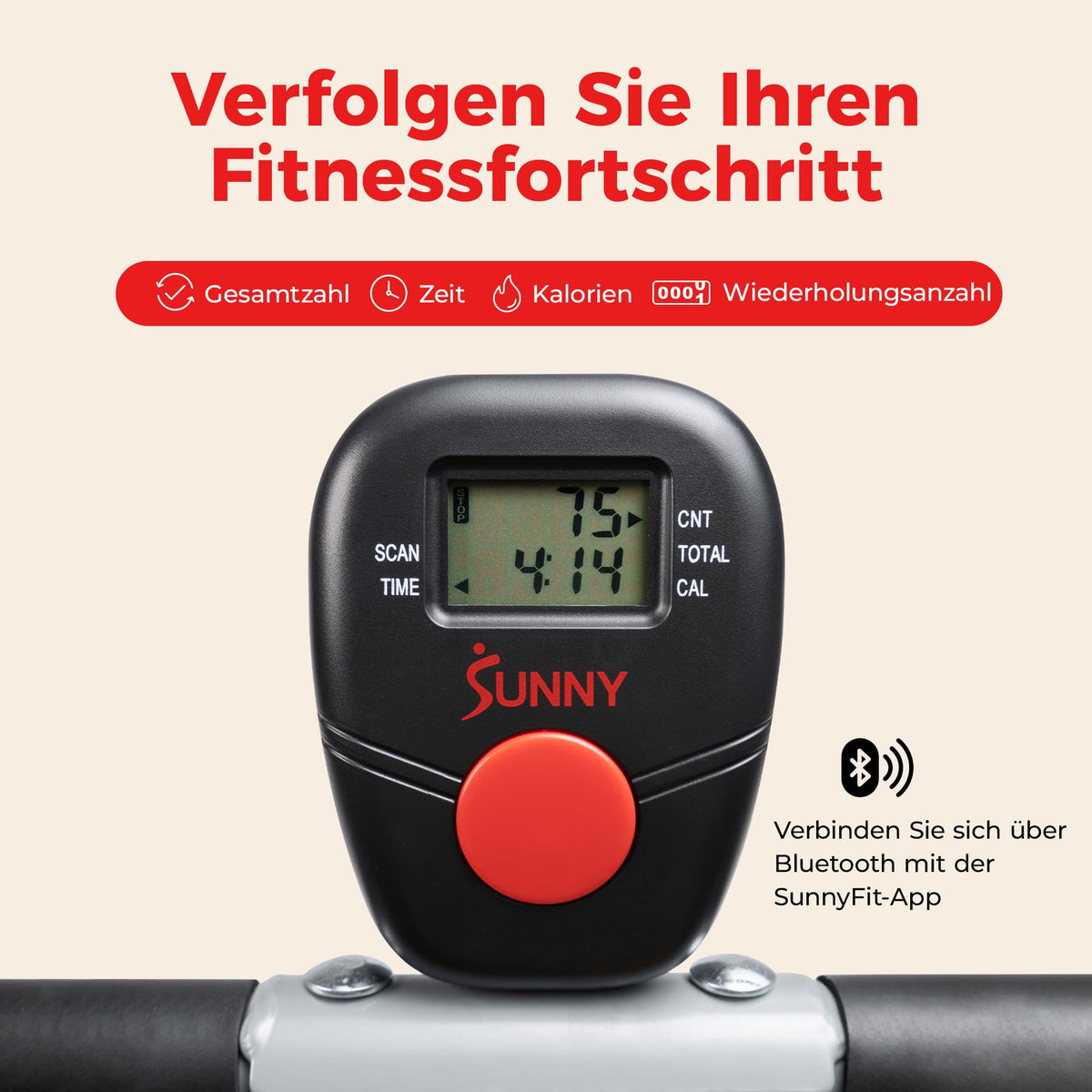 Sunny Health & Fitness Smart Row-N-Ride Kniebeugen- & Rudertrainer klappbar