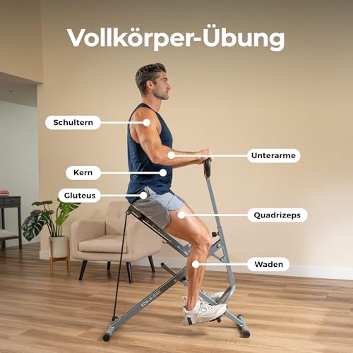 Sunny Health & Fitness Smart Row-N-Ride Kniebeugen- & Rudertrainer klappbar