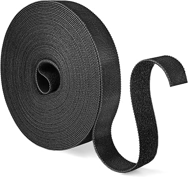 10m Klettband, 20mm Breit Klett Kabelbinder Wiederverschließbar, Frei Zuschneidbar Klettband Kabelbinder Schwarz, Kabel Klettbänder für Garten Oficina Hogar Schnüre Schläuche Kabel-Management usw