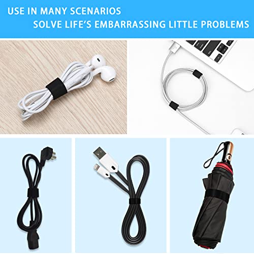 10m Klettband, 20mm Breit Klett Kabelbinder Wiederverschließbar, Frei Zuschneidbar Klettband Kabelbinder Schwarz, Kabel Klettbänder für Garten Oficina Hogar Schnüre Schläuche Kabel-Management usw