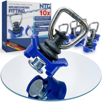 NTG Airlineschiene Fitting 900 daN - Endbeschlag mit Verzurrösen, 10 Stück