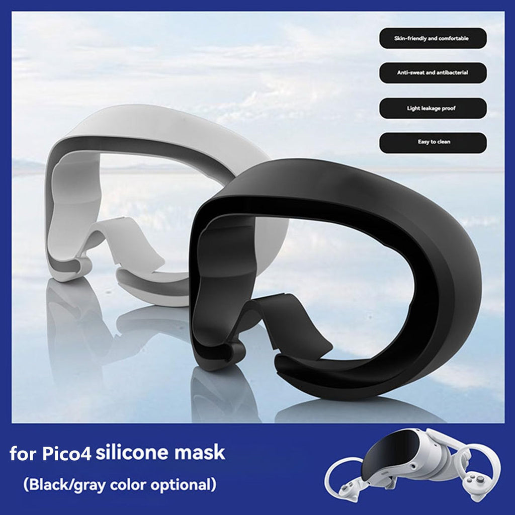 Generisch VR Gesichtsabdeckung für Pico4 Silikon Gesicht Kissen Pad Antibeschlag und auslaufsicher Ersatzbrille Zubehör (Grau)