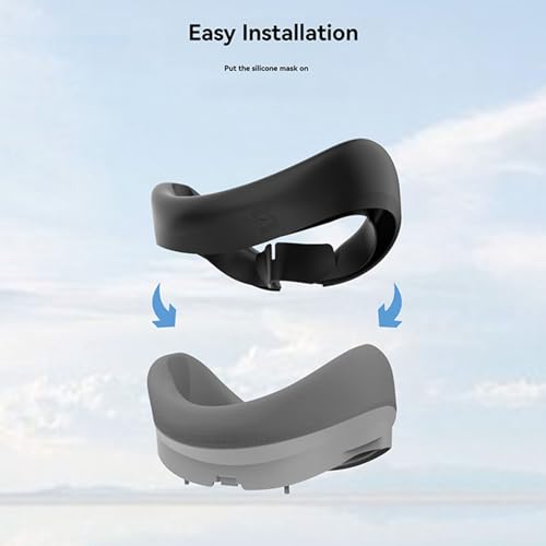 Generisch VR Gesichtsabdeckung für Pico4 Silikon Gesicht Kissen Pad Antibeschlag und auslaufsicher Ersatzbrille Zubehör (Grau)