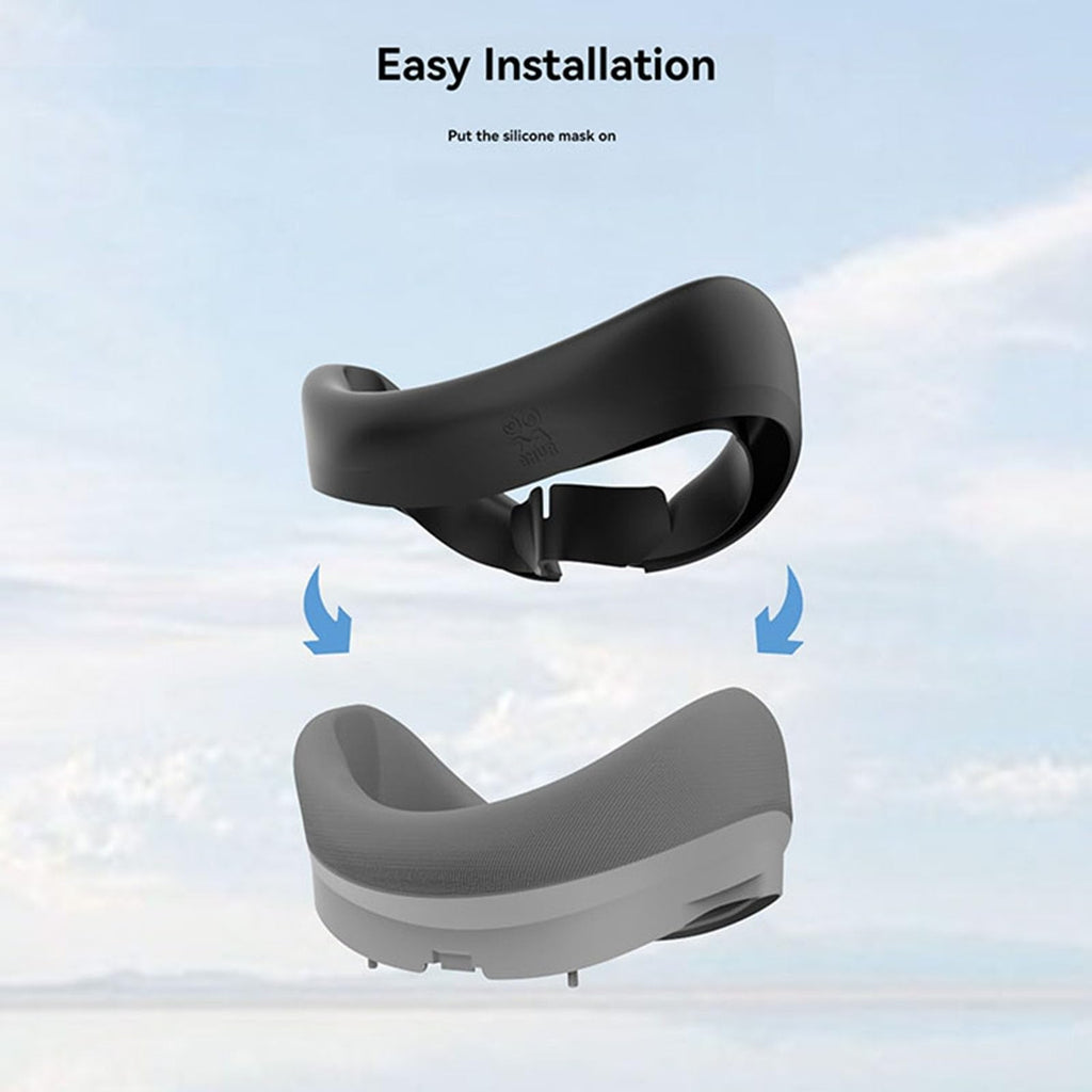 Generisch VR Gesichtsabdeckung für Pico4 Silikon Gesicht Kissen Pad Antibeschlag und auslaufsicher Ersatzbrille Zubehör (Grau)