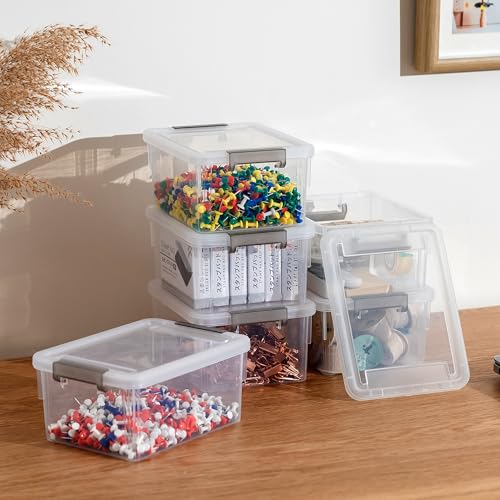 10er-Pack Aufbewahrungsboxen mit Deckel, Kleine Boxen à 1.2 L, 17.5 x 13 x 8 cm, Ideal zur Aufbewahrung von Schrauben, Nägeln, Haarklammern, Gummibändern und Wattestäbchen