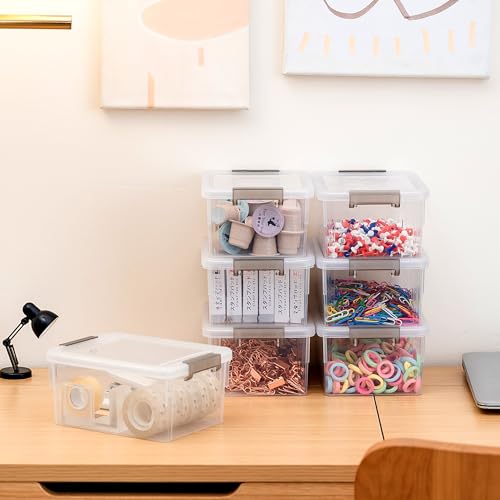 10er-Pack Aufbewahrungsboxen mit Deckel, Kleine Boxen à 1.2 L, 17.5 x 13 x 8 cm, Ideal zur Aufbewahrung von Schrauben, Nägeln, Haarklammern, Gummibändern und Wattestäbchen