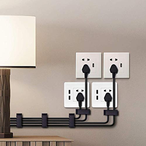 SOULWIT® 50 Stück Stark Selbstklebende kabelmanagement, Kabel Organizer, Kabel Clips für TV, PC, Laptop, Ethernet Kabel, Schreibtisch, Heim, Büro (Schwarz)