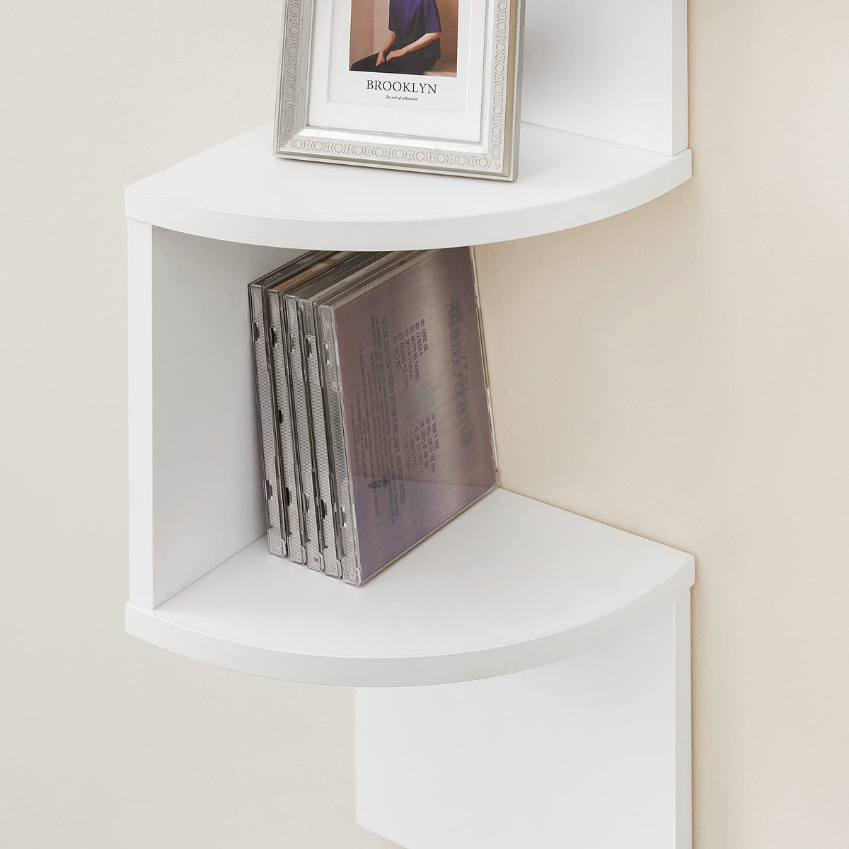 VASAGLE Eckregal, Wandregal 5 Ebenen, Schweberegal für Bücher