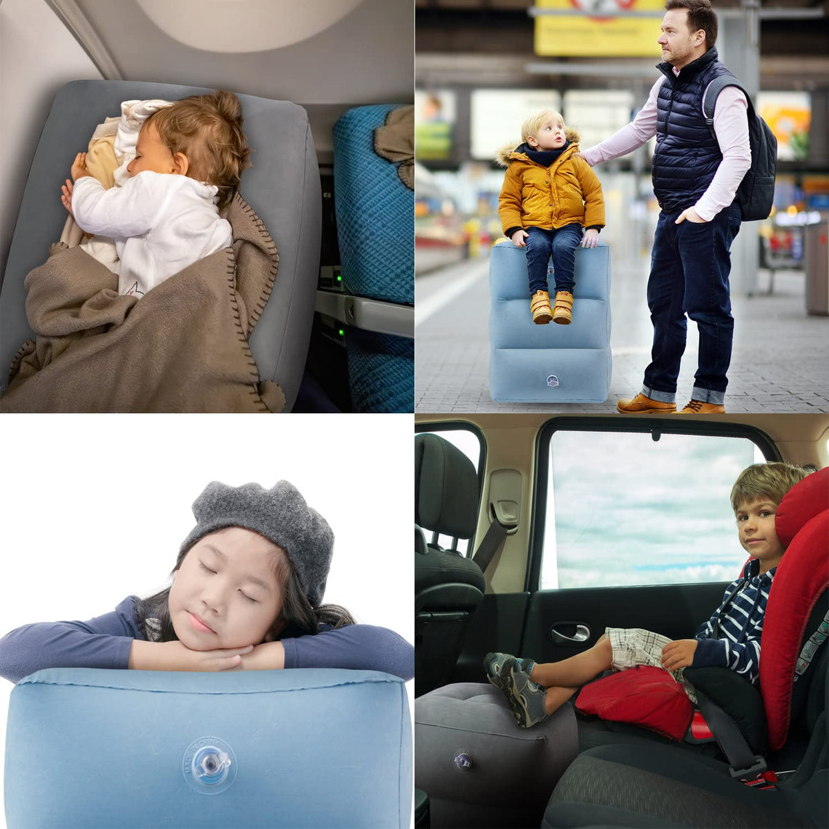 FELUNA® Fußstütze Flugzeug 42x38x45cm Reisebett Sitzverlängerung Kinder