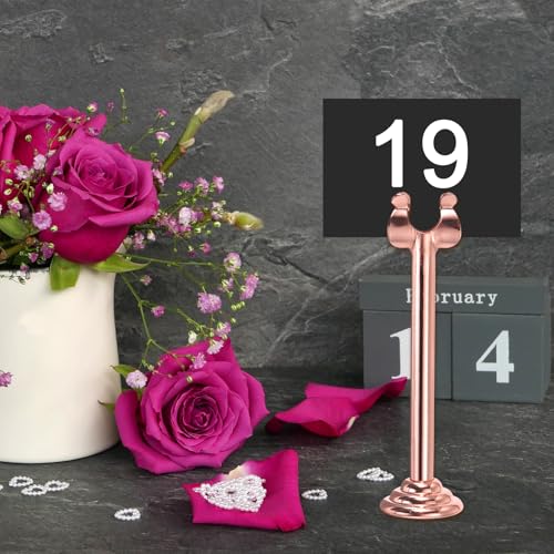 QUARKZMAN 12 Stück Tischnummernhalter 3,9 Zoll Platzkartenhalter Bildhalter Silber Tischschildhalter für Hochzeit Jubiläum Geburtstagsfeier
