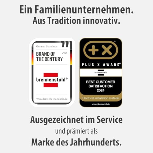 Brennenstuhl Eco-Line Steckdosenleiste 3-Fach (Mehrfachsteckdose mit erhöhtem Berührungsschutz, Schalter und 5m Kabel) schwarz