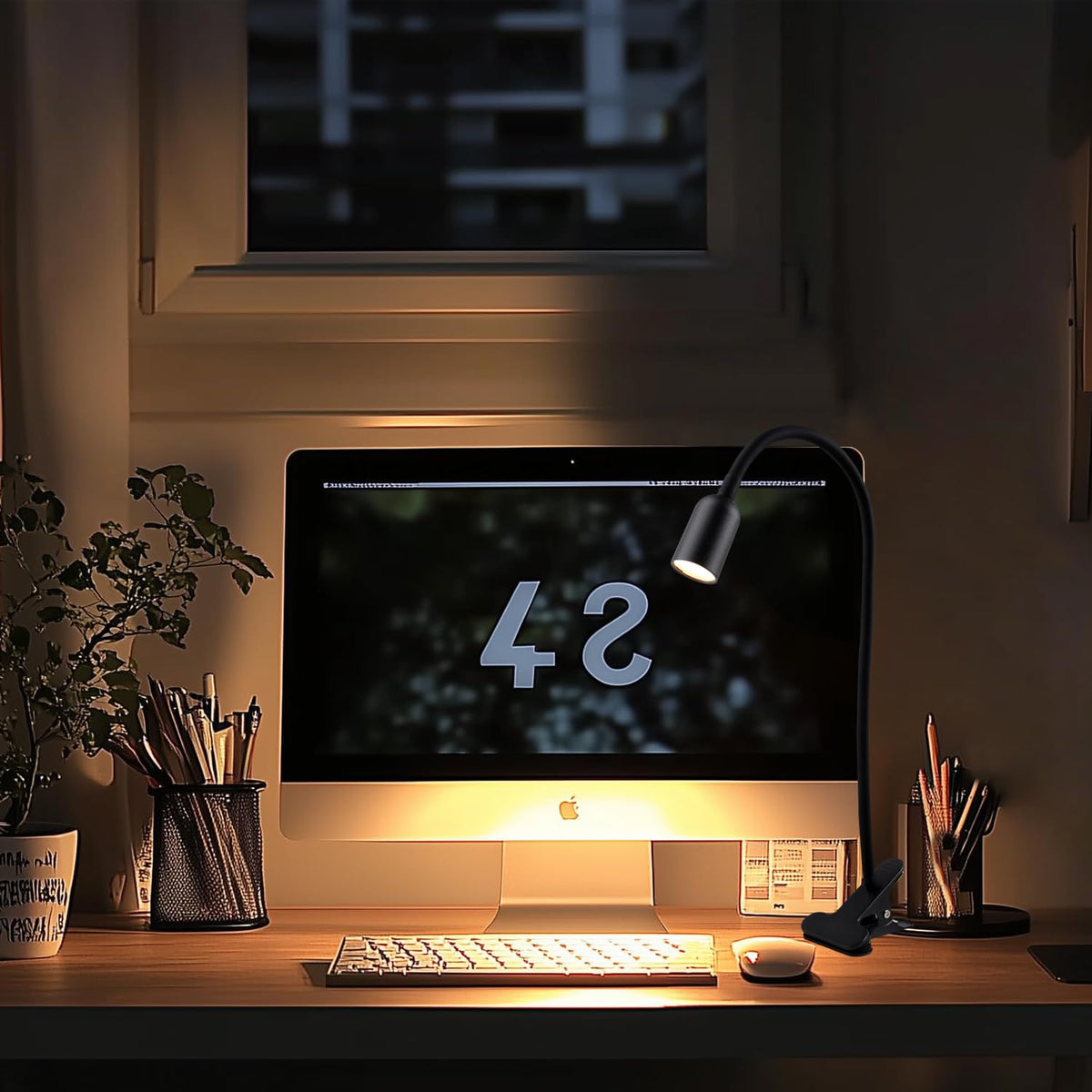 da LIGHT Leselampe Bett Klemme, LED Schreibtischlampe Klemmbar mit 3 Farbtemperaturen, Dimmbare Klemmlampe Bett, USB Tischlampe mit Kabel Schwarz für Studieren Lesen Arbeiten