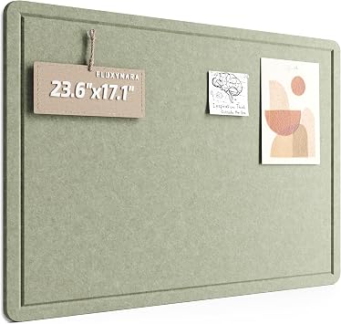 Fluxynara Filz Pinnwand 60 x 43,5 cm, Modernes Memoboard,Salbeigrün