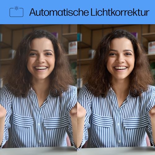HP - PC 320 All-in-One-Webcam (USB-A, 1080p/Full HD Auflösung, 360° schwenkbar, 66°-Weitwinkel, Belichtungskorrektur, Autofokus) Schwarz mit integriertem Mikrofon