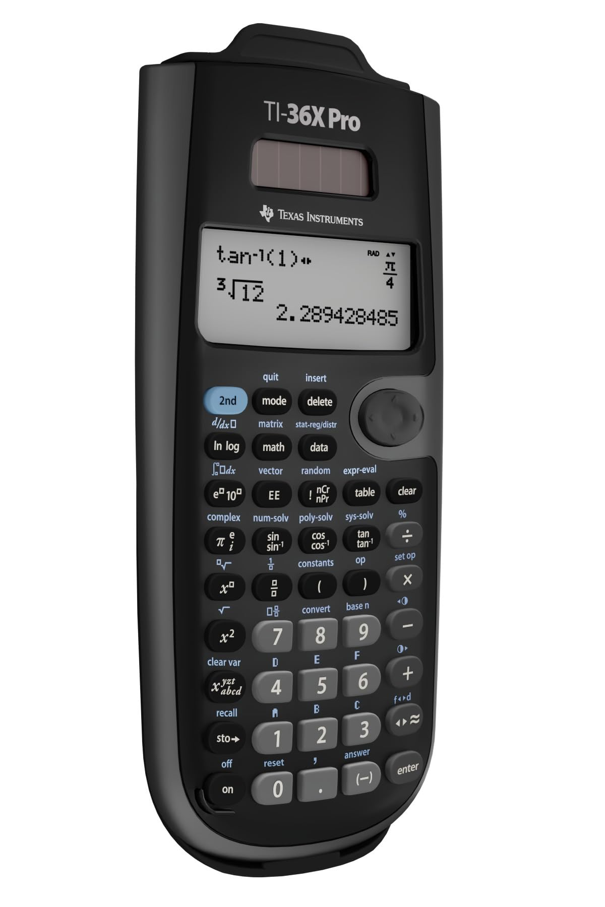 Texas Instruments TI-36X PRO Schulrechner (4-zeilig), nur mit französischer Anleitung und Sprache, 36PRO/TBL/1L1, BLACK