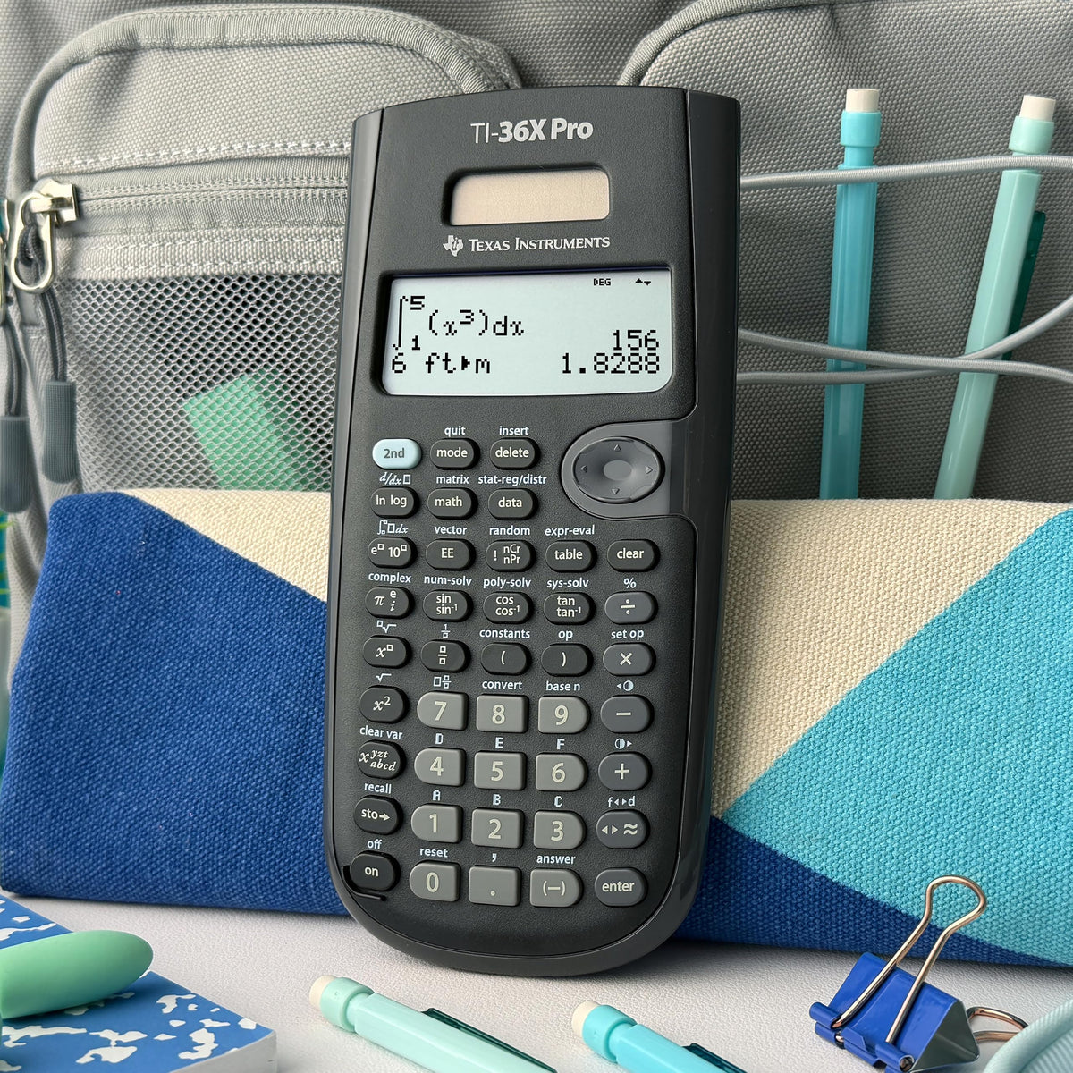Texas Instruments TI-36X PRO Schulrechner (4-zeilig), nur mit französischer Anleitung und Sprache, 36PRO/TBL/1L1, BLACK