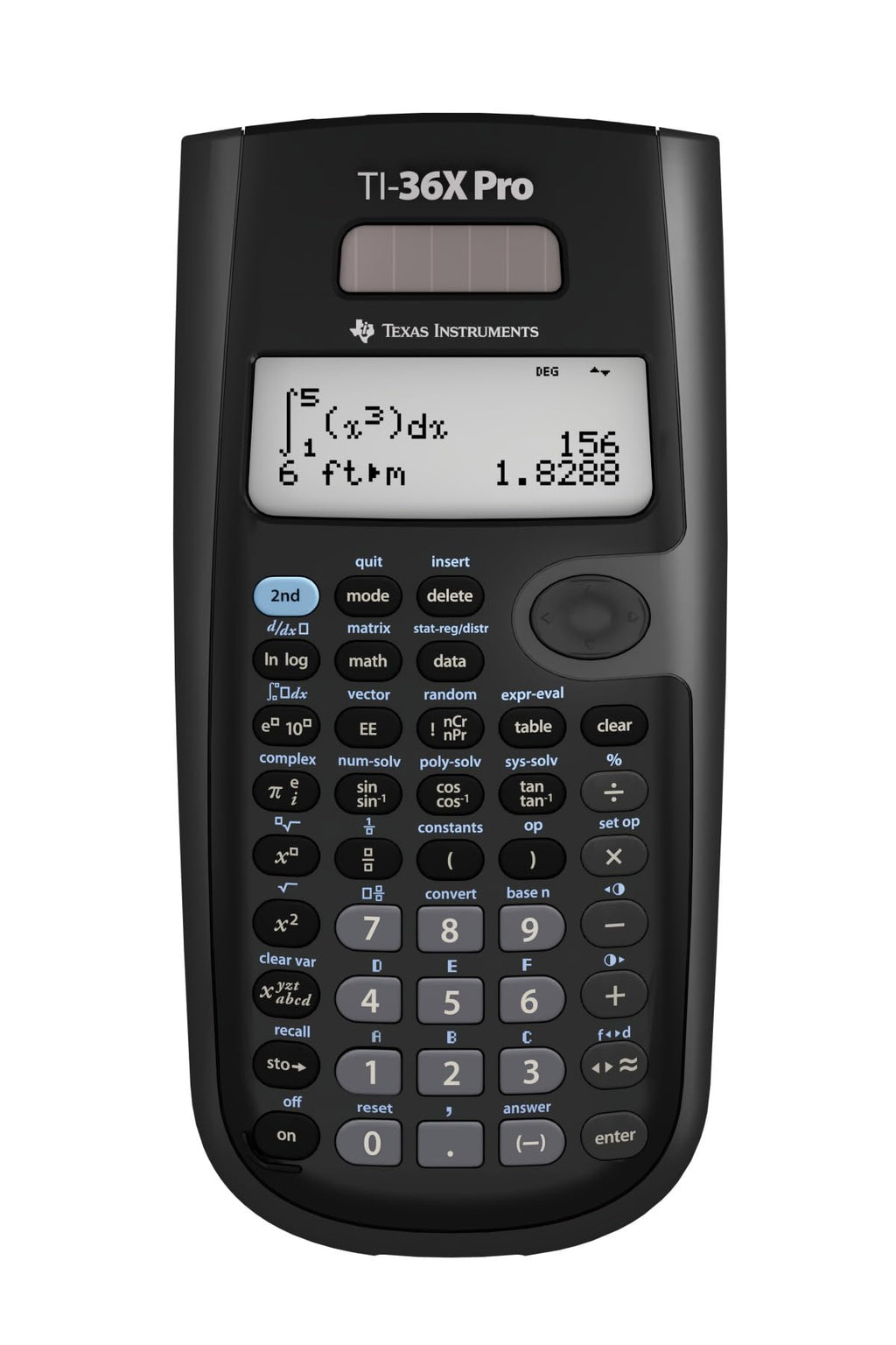 Texas Instruments TI-36X PRO Schulrechner (4-zeilig), nur mit französischer Anleitung und Sprache, 36PRO/TBL/1L1, BLACK