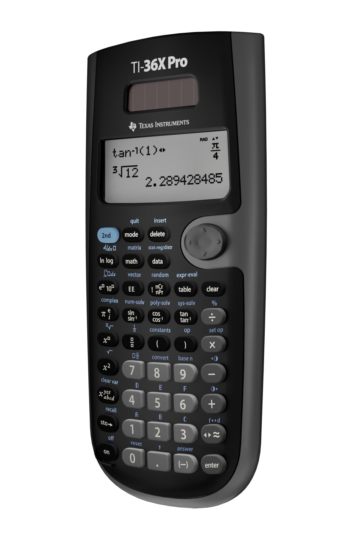 Texas Instruments TI-36X PRO Schulrechner (4-zeilig), nur mit französischer Anleitung und Sprache, 36PRO/TBL/1L1, BLACK
