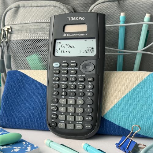 Texas Instruments TI-36X PRO Schulrechner (4-zeilig), nur mit französischer Anleitung und Sprache, 36PRO/TBL/1L1, BLACK