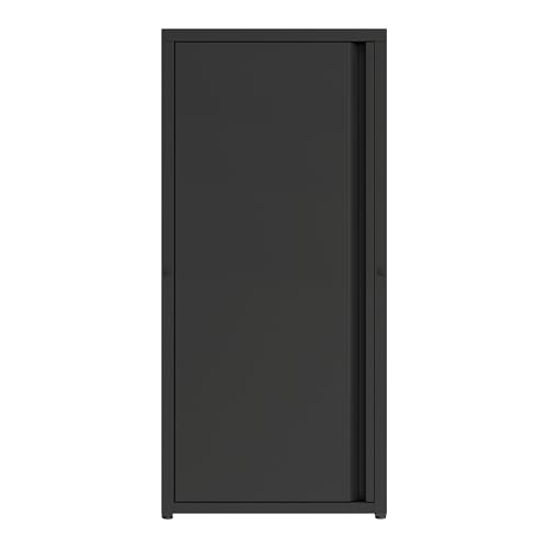 [en.casa] Metallschrank Burlöv Aktenschrank mit Einer Tür Büroschrank 2 höhenverstellbare Ablagen Ordnerschrank 88 x 40 x 35 cm Schwarz Spind Schrank