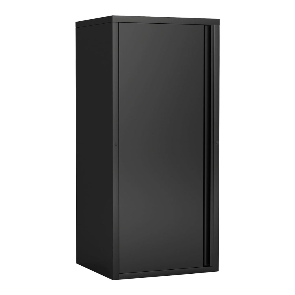 [en.casa] Metallschrank Burlöv Aktenschrank mit Einer Tür Büroschrank 2 höhenverstellbare Ablagen Ordnerschrank 88 x 40 x 35 cm Schwarz Spind Schrank