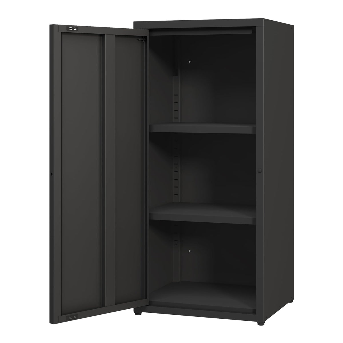 [en.casa] Metallschrank Burlöv Aktenschrank mit Einer Tür Büroschrank 2 höhenverstellbare Ablagen Ordnerschrank 88 x 40 x 35 cm Schwarz Spind Schrank