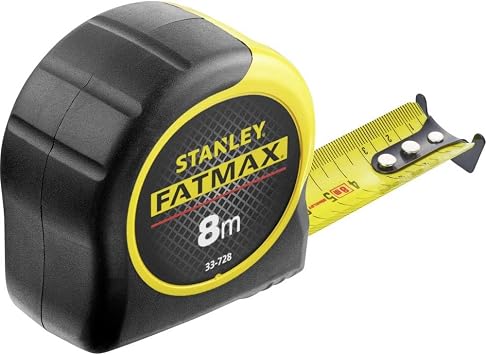 Stanley FatMax Bandmass Blade Armor (8 m Länge, Feststeller, automatischer Rücklauf, Gürtelclip, DynaGrip) 0-33-728, Multi