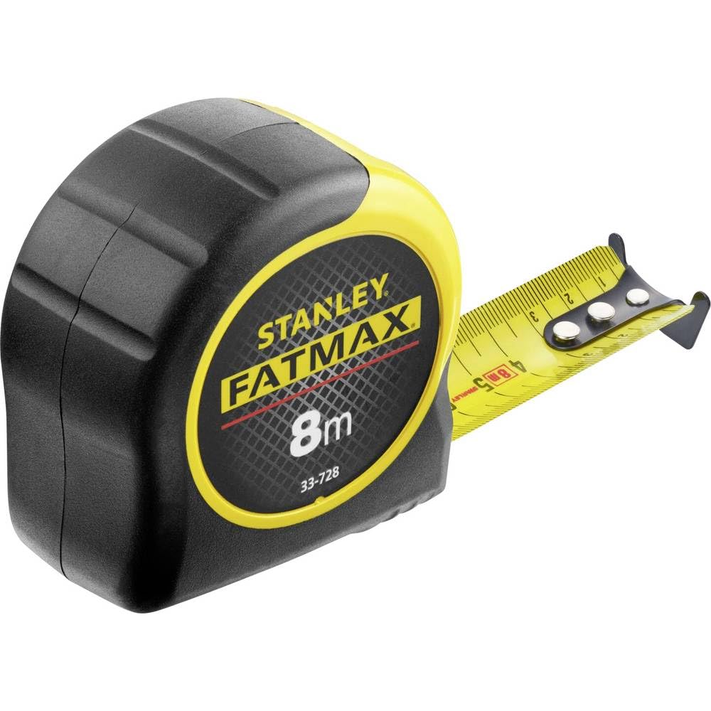Stanley FatMax Bandmass Blade Armor (8 m Länge, Feststeller, automatischer Rücklauf, Gürtelclip, DynaGrip) 0-33-728, Multi