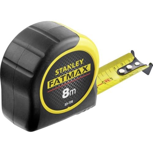 Stanley FatMax Bandmass Blade Armor (8 m Länge, Feststeller, automatischer Rücklauf, Gürtelclip, DynaGrip) 0-33-728, Multi