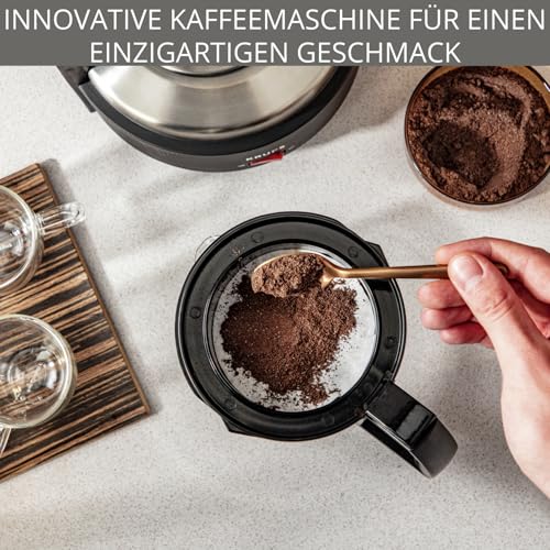 Krups Filterkaffeemaschine T8, 850 Watt, automatische Abschaltung, 8-12 Tassen, 1L Fassungsvermögen, permanenter Filter, beleuchteter Ein-/ Ausschalter, benutzerfreundlich, schwarz, KM4689