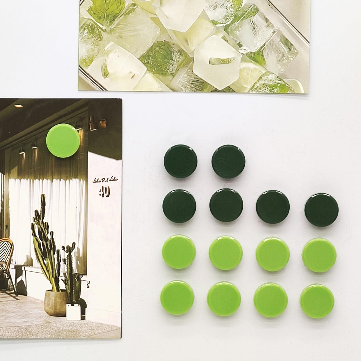 Magnete für Magnettafel, 20 Stück Magnete Stark, Kühlschrankmagnete Mini, Runde Whiteboard Magnet Bunt, Kleine Magneten für Kühlschrank, Pinnwand, Magnetwand, Schule, Büro - Grün Tafelmagnete
