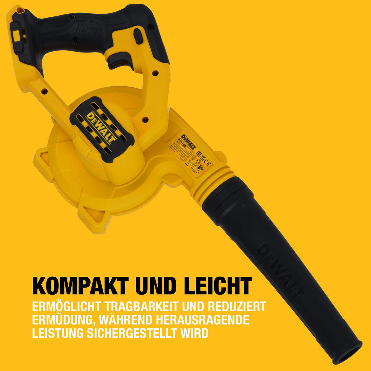 DEWALT 18V XR Kompaktes Gebläse mit Variabler Drehzahl, DCV100-XJ